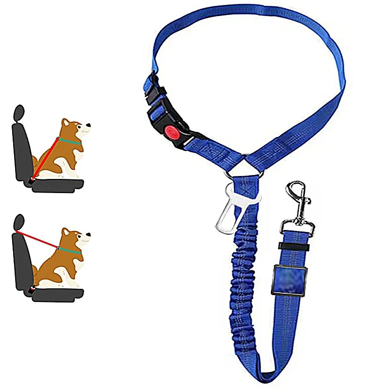 2 in 1 Adjustable Dog Car Seat Belt Pet Harness Clip Buckle Tether Car Travel Dog Safety Belt for Dogs Pet Accessories