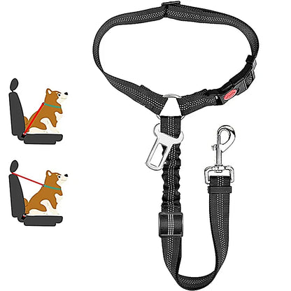 2 in 1 Adjustable Dog Car Seat Belt Pet Harness Clip Buckle Tether Car Travel Dog Safety Belt for Dogs Pet Accessories