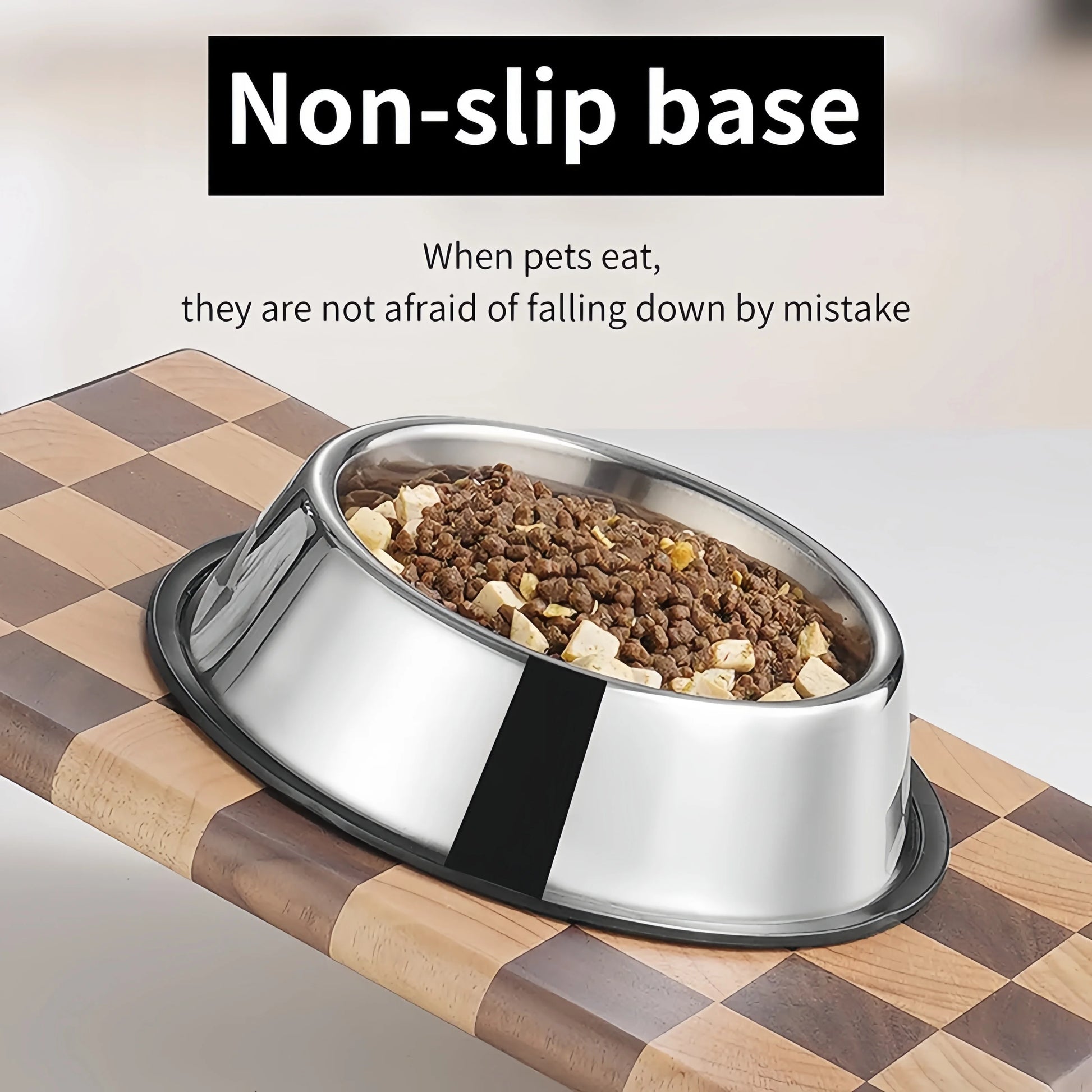Pet Dog Cat Stainless Steel Bowl Pet Feeding Bowl Cat and Dog Drinking Bowl Metal Feeder Bowl Durable Easy to Clean 6 Sizes