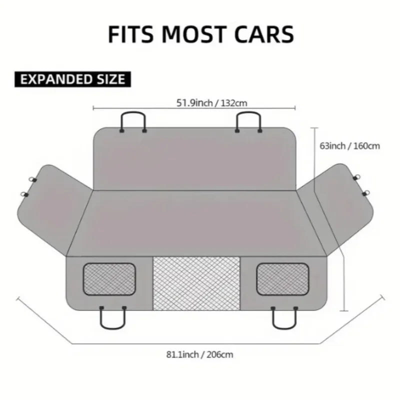 Large Pet Back Seat Extender Car Backseat Protector Multipurpose Waterproof Hammock Dog Universal Car Seat Cover Travel Supplies